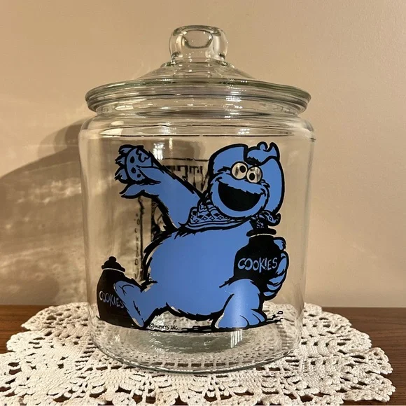 Glass Cookie Monster 'The Great Cookie Chief' Cookie Jar Muppets - Picture 1 of 6